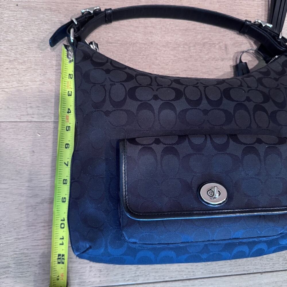Coach Black on Black Logo Legacy Signature Courtenay Hobo shoulder Bag - Picture 7 of 12